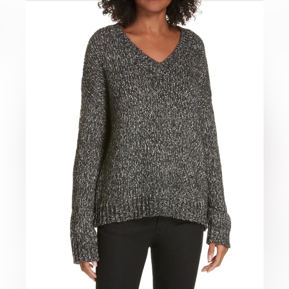 Theory Sweaters - THEORY Parkland Slouchy Cotton & Wool Sweater In Lead Melange Size S